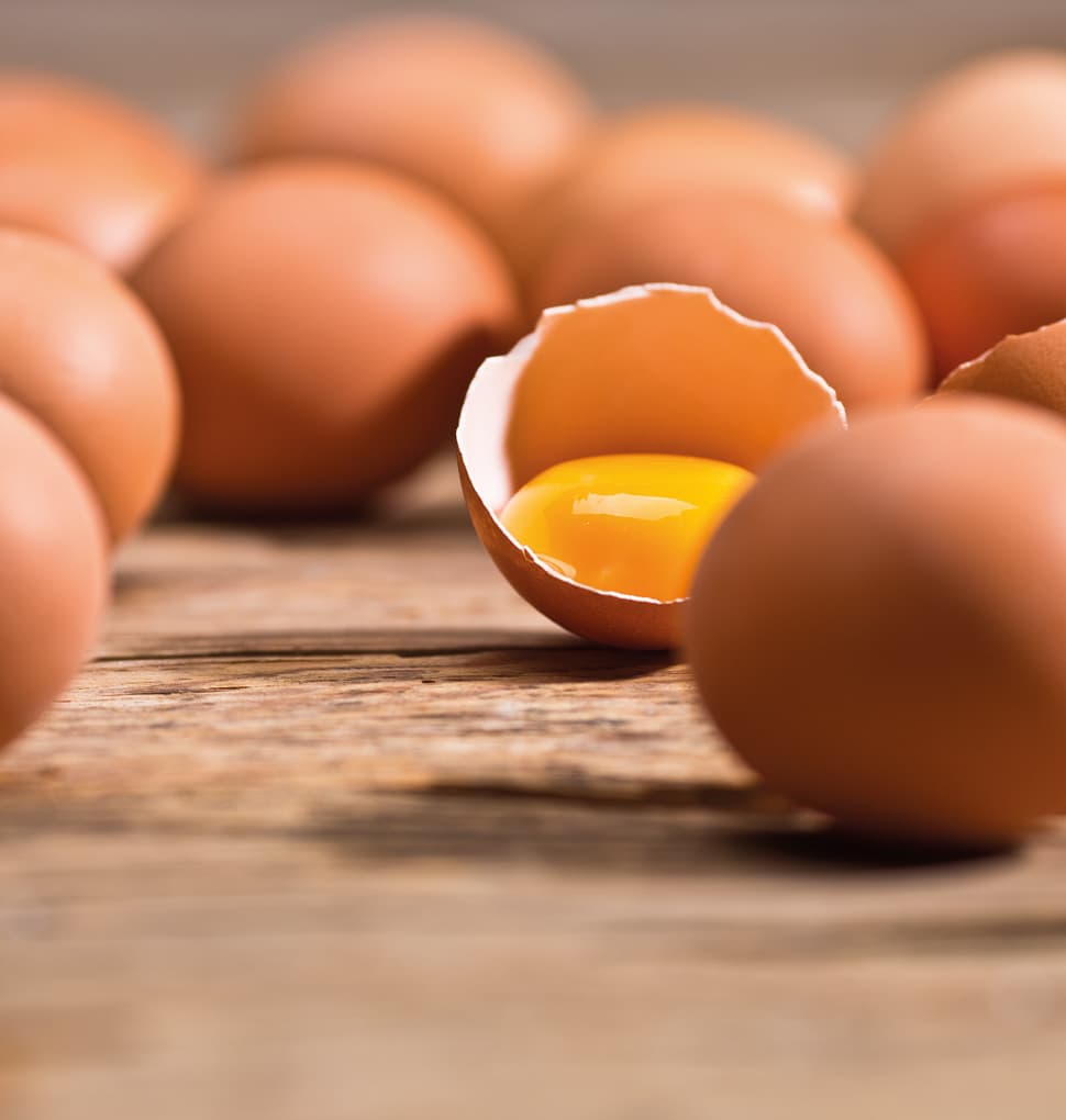 Eier auf einem Tisch